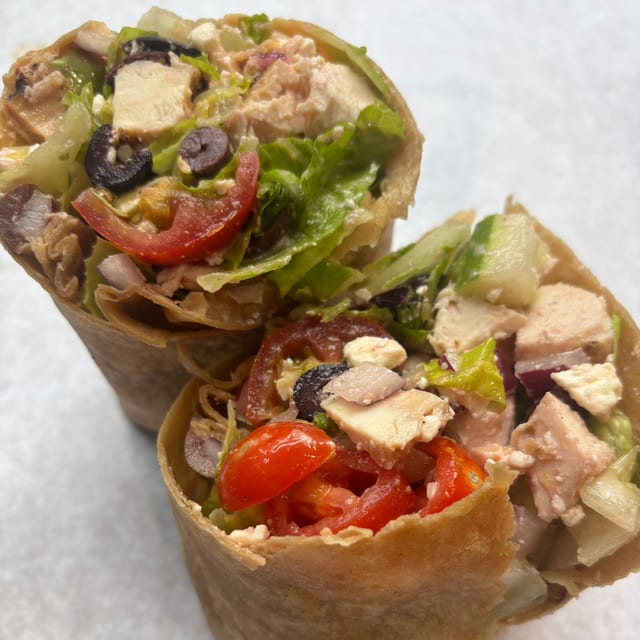 Chicken Greek Salad Wrap.