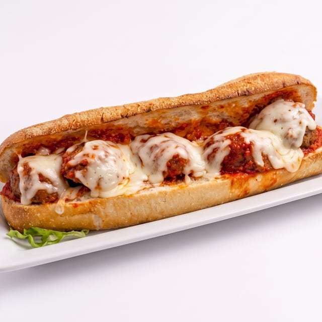 Meatball Parmigiana Hero.
